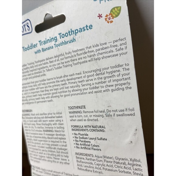 Lot of 2 Dr Talbots Toddler Training Toothpaste Toothbrush Natural READ DESCRIPT - Picture 6 of 7